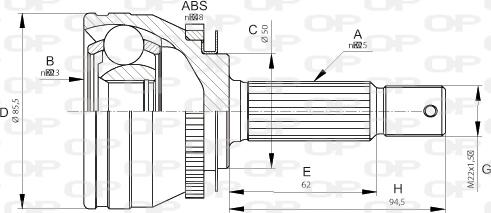 Open Parts CVJ5674.10 - Šarnīru komplekts, Piedziņas vārpsta autodraugiem.lv