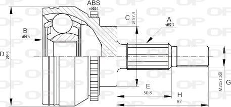 Open Parts CVJ5671.10 - Šarnīru komplekts, Piedziņas vārpsta autodraugiem.lv