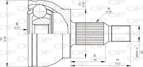 Open Parts CVJ5678.10 - Šarnīru komplekts, Piedziņas vārpsta autodraugiem.lv