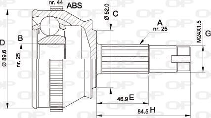 Open Parts CVJ5092.10 - Šarnīru komplekts, Piedziņas vārpsta autodraugiem.lv