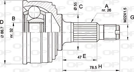 Open Parts CVJ5049.10 - Šarnīru komplekts, Piedziņas vārpsta autodraugiem.lv