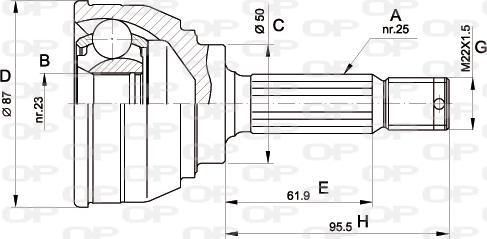 Open Parts CVJ5044.10 - Šarnīru komplekts, Piedziņas vārpsta autodraugiem.lv