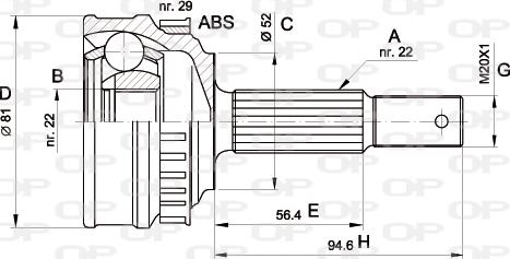 Open Parts CVJ5053.10 - Šarnīru komplekts, Piedziņas vārpsta autodraugiem.lv