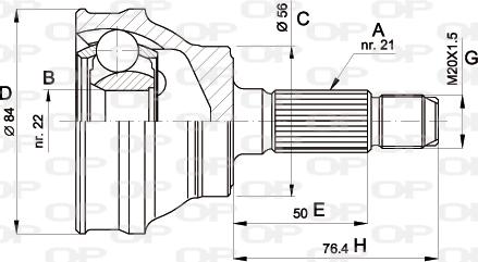 Open Parts CVJ5060.10 - Šarnīru komplekts, Piedziņas vārpsta autodraugiem.lv