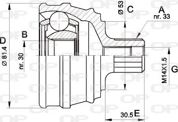 Open Parts CVJ5063.10 - Šarnīru komplekts, Piedziņas vārpsta autodraugiem.lv