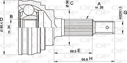 Open Parts CVJ5067.10 - Šarnīru komplekts, Piedziņas vārpsta autodraugiem.lv