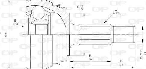 Open Parts CVJ5005.10 - Šarnīru komplekts, Piedziņas vārpsta autodraugiem.lv
