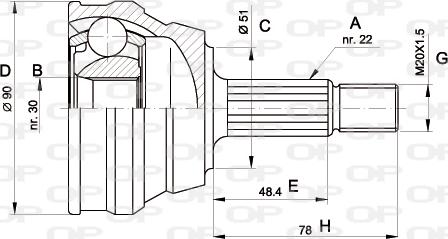 Open Parts CVJ5008.10 - Šarnīru komplekts, Piedziņas vārpsta autodraugiem.lv