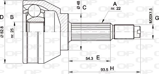 Open Parts CVJ5003.10 - Šarnīru komplekts, Piedziņas vārpsta autodraugiem.lv