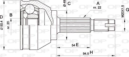 Open Parts CVJ5002.10 - Šarnīru komplekts, Piedziņas vārpsta autodraugiem.lv