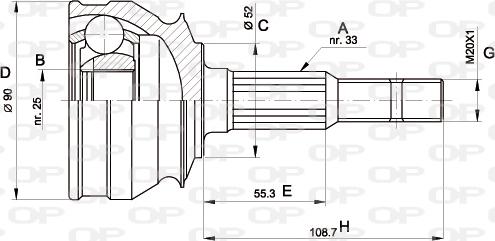 Open Parts CVJ5007.10 - Šarnīru komplekts, Piedziņas vārpsta autodraugiem.lv