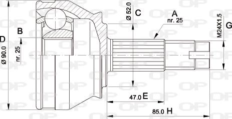 Open Parts CVJ5014.10 - Šarnīru komplekts, Piedziņas vārpsta autodraugiem.lv