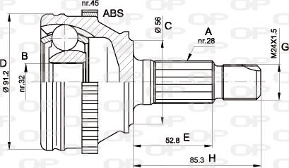 Open Parts CVJ5089.10 - Šarnīru komplekts, Piedziņas vārpsta autodraugiem.lv