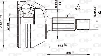 Open Parts CVJ5081.10 - Šarnīru komplekts, Piedziņas vārpsta autodraugiem.lv