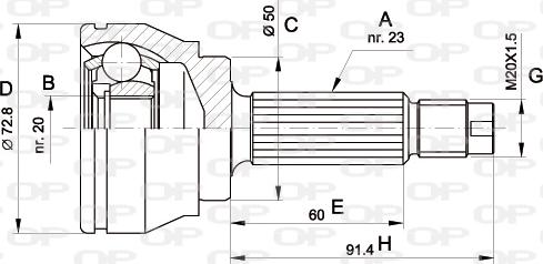 Open Parts CVJ5033.10 - Šarnīru komplekts, Piedziņas vārpsta autodraugiem.lv