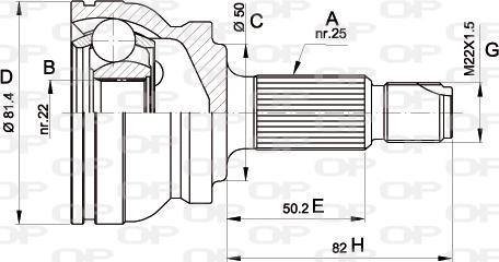 Open Parts CVJ5029.10 - Šarnīru komplekts, Piedziņas vārpsta autodraugiem.lv