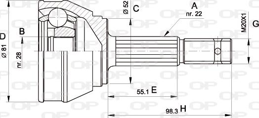 Open Parts CVJ5025.10 - Šarnīru komplekts, Piedziņas vārpsta autodraugiem.lv