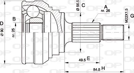 Open Parts CVJ5021.10 - Šarnīru komplekts, Piedziņas vārpsta autodraugiem.lv