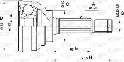 Open Parts CVJ5022.10 - Šarnīru komplekts, Piedziņas vārpsta autodraugiem.lv