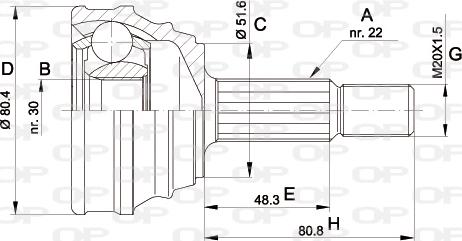 Open Parts CVJ5190.10 - Šarnīru komplekts, Piedziņas vārpsta autodraugiem.lv