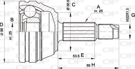 Open Parts CVJ5198.10 - Šarnīru komplekts, Piedziņas vārpsta autodraugiem.lv