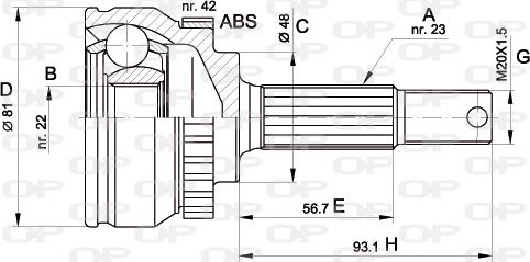 Open Parts CVJ5193.10 - Šarnīru komplekts, Piedziņas vārpsta autodraugiem.lv