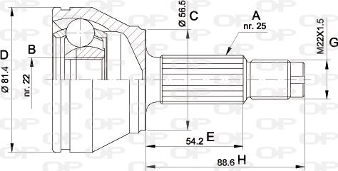 Open Parts CVJ5192.10 - Šarnīru komplekts, Piedziņas vārpsta autodraugiem.lv
