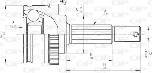 Open Parts CVJ5197.10 - Šarnīru komplekts, Piedziņas vārpsta autodraugiem.lv