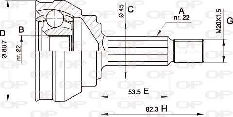 Open Parts CVJ5158.10 - Šarnīru komplekts, Piedziņas vārpsta autodraugiem.lv