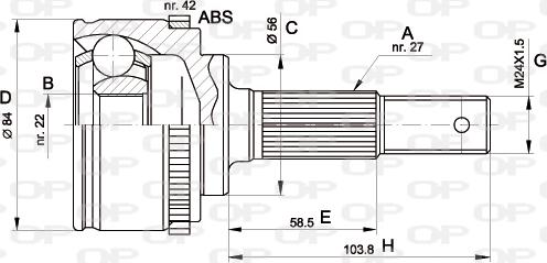 Open Parts CVJ5165.10 - Šarnīru komplekts, Piedziņas vārpsta autodraugiem.lv