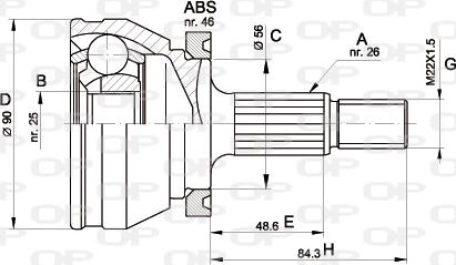 Open Parts CVJ5167.10 - Šarnīru komplekts, Piedziņas vārpsta autodraugiem.lv