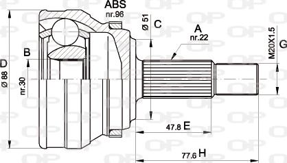 Open Parts CVJ5109.10 - Šarnīru komplekts, Piedziņas vārpsta autodraugiem.lv