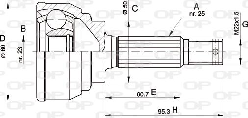 Open Parts CVJ5103.10 - Šarnīru komplekts, Piedziņas vārpsta autodraugiem.lv