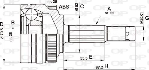Open Parts CVJ5114.10 - Šarnīru komplekts, Piedziņas vārpsta autodraugiem.lv