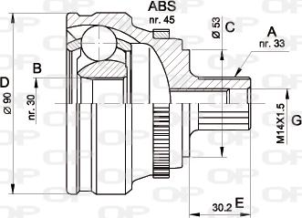 Open Parts CVJ5110.10 - Šarnīru komplekts, Piedziņas vārpsta autodraugiem.lv