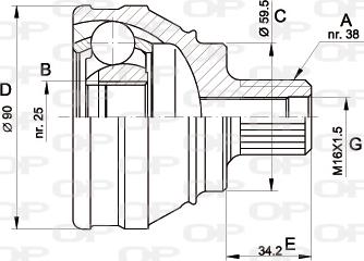 Open Parts CVJ5117.10 - Šarnīru komplekts, Piedziņas vārpsta autodraugiem.lv