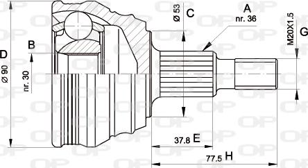 Open Parts CVJ5189.10 - Šarnīru komplekts, Piedziņas vārpsta autodraugiem.lv