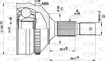 Open Parts CVJ5180.10 - Šarnīru komplekts, Piedziņas vārpsta autodraugiem.lv