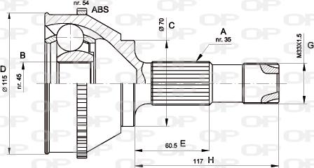 Open Parts CVJ5131.10 - Šarnīru komplekts, Piedziņas vārpsta autodraugiem.lv