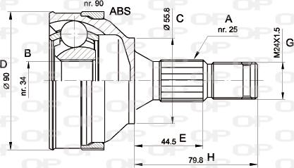 Open Parts CVJ5138.10 - Šarnīru komplekts, Piedziņas vārpsta autodraugiem.lv