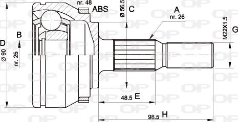 Open Parts CVJ5132.10 - Šarnīru komplekts, Piedziņas vārpsta autodraugiem.lv