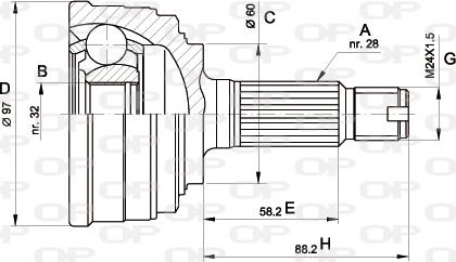 Open Parts CVJ5129.10 - Šarnīru komplekts, Piedziņas vārpsta autodraugiem.lv