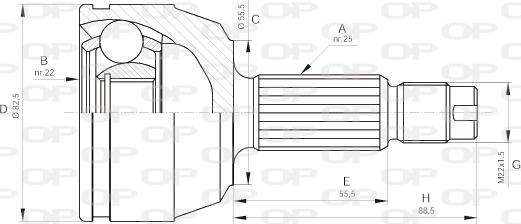 Open Parts CVJ5123.10 - Šarnīru komplekts, Piedziņas vārpsta autodraugiem.lv