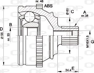 Open Parts CVJ5122.10 - Šarnīru komplekts, Piedziņas vārpsta autodraugiem.lv