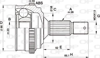 Open Parts CVJ5179.10 - Šarnīru komplekts, Piedziņas vārpsta autodraugiem.lv