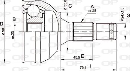 Open Parts CVJ5177.10 - Šarnīru komplekts, Piedziņas vārpsta autodraugiem.lv