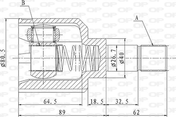 Open Parts CVJ5864.20 - Šarnīru komplekts, Piedziņas vārpsta autodraugiem.lv