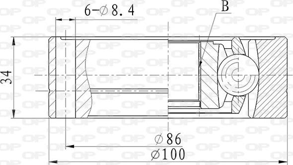 Open Parts CVJ5861.20 - Šarnīru komplekts, Piedziņas vārpsta autodraugiem.lv