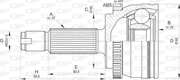 Open Parts CVJ5805.10 - Šarnīru komplekts, Piedziņas vārpsta autodraugiem.lv