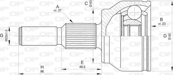 Open Parts CVJ5812.10 - Šarnīru komplekts, Piedziņas vārpsta autodraugiem.lv